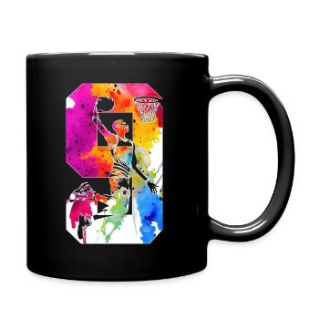 9. GEBURTSTAG BASKETBALL NUMMER 9 - Tasse einfarbig - Schwarz - Rechts
