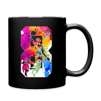 8. GEBURTSTAG BASKETBALL NUMMER 8 - Tasse einfarbig - Schwarz - Rechts