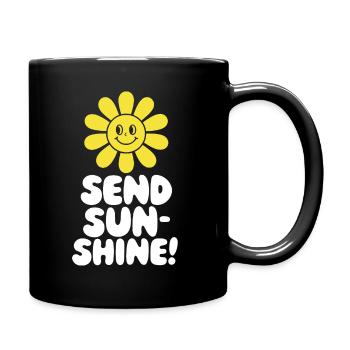 Send Sunshine Smiley Sonnenblume - Tasse einfarbig - Schwarz - Rechts