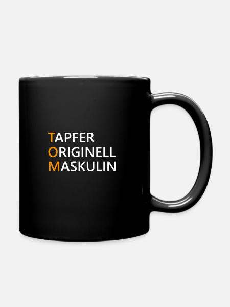 Tom Name Geschenk - Tasse einfarbig - Schwarz