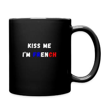 Kiss me I'm french bleu blanc rouge - Mug uni - noir - Droite