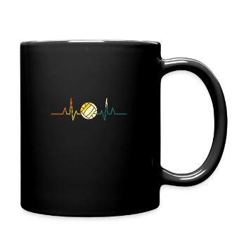 Handballer Herzschlag Handball - Tasse einfarbig - Schwarz - Rechts