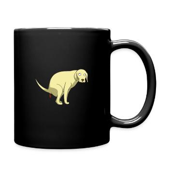 Pooping Dog Chien caca - Mug uni - noir - Droite
