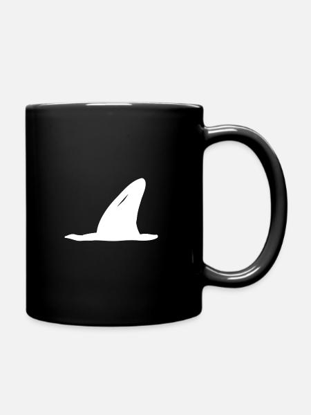 Hai Flosse, Haifischflosse Shirt Shark Kinder Kids - Tasse einfarbig - Schwarz