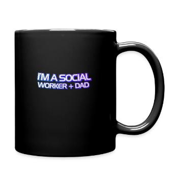 Je suis travailleur social et papa - Mug uni - noir - Droite