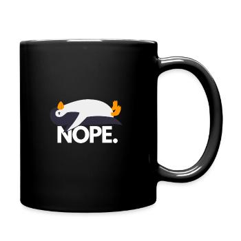 Nope Shirt Penguin Pinguin Shirt No Egal Tasse - Mug uni - noir - Droite