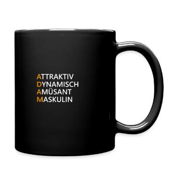 Adam Name Geschenk - Tasse einfarbig - Schwarz - Rechts