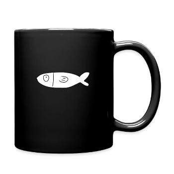 Fisch Symbol Tier blau - Tasse einfarbig - Schwarz - Rechts