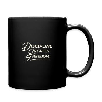 Disziplin schafft Freiheit Skript - Tasse einfarbig - Schwarz - Rechts