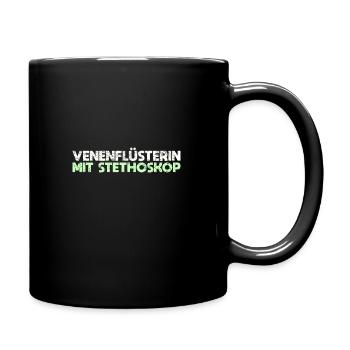 Venenflüsterin Mit Stethoskop - Tasse einfarbig - Schwarz - Rechts
