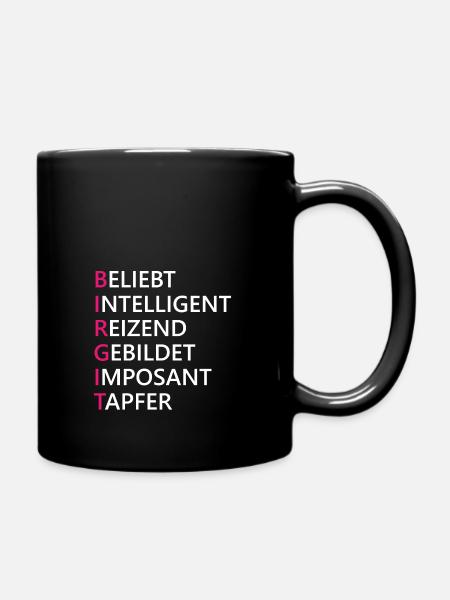 Birgit Name Geschenk - Tasse einfarbig - Schwarz