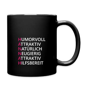 Hannah Name Geschenk - Tasse einfarbig - Schwarz - Rechts
