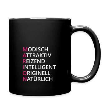 Marion Name Geschenk - Tasse einfarbig - Schwarz - Rechts