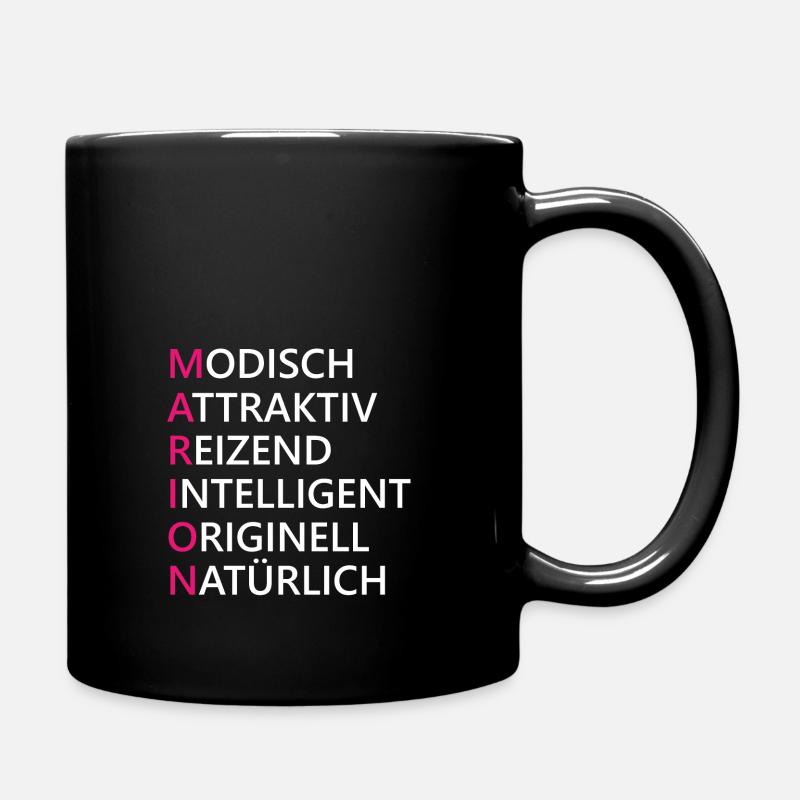 Marion Name Geschenk - Tasse einfarbig - Schwarz