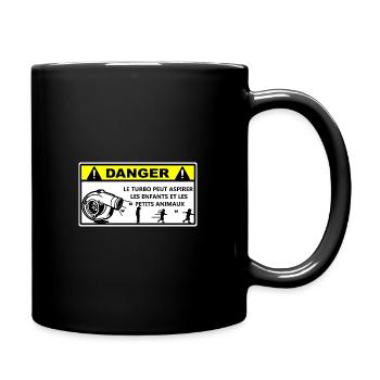 Attention  - Mug uni - noir - Droite
