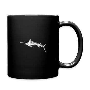Schwertfisch Skelett - Tasse einfarbig - Schwarz - Rechts