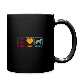 T-shirt chien de Terre-Neuve - Peace Love - Mug uni - noir - Droite
