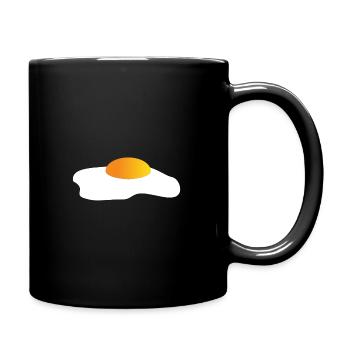 Spiegelei Minimal-Icon Gelborange - Tasse einfarbig - Schwarz - Rechts