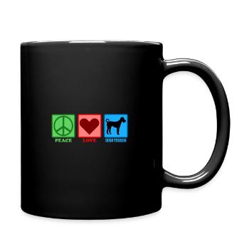 Irish Terrier Hund Peace Love - Tasse einfarbig - Schwarz - Rechts
