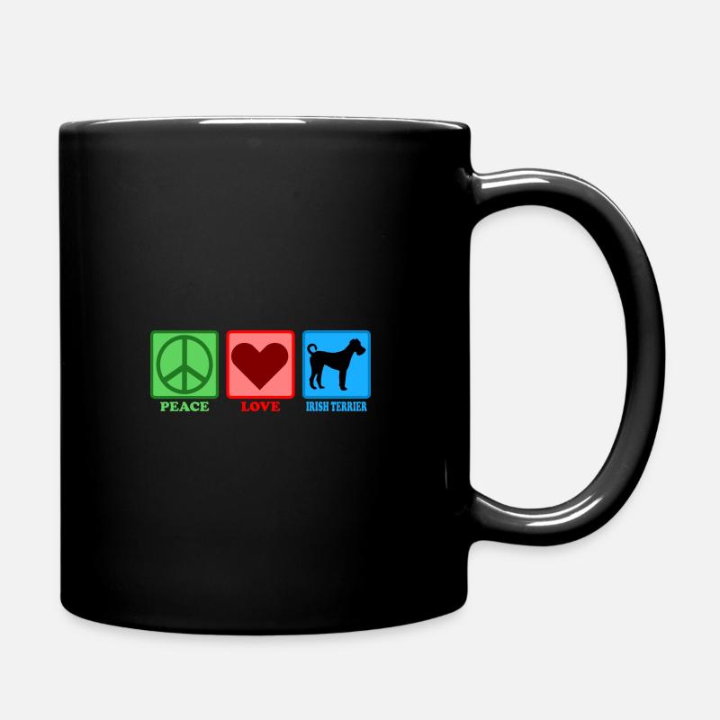 Irish Terrier Hund Peace Love - Tasse einfarbig - Schwarz