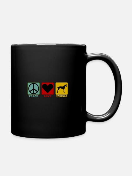 Podenco Canario chien Peace Love - Mug uni - noir