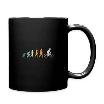 Biking - Evolution Man Retro Vintage - Full Colour Mug - black - Right