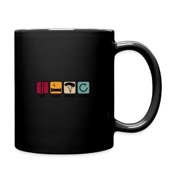 Fallschirmspringen Skydiving Retro - eat sleep - Tasse einfarbig - Schwarz - Rechts