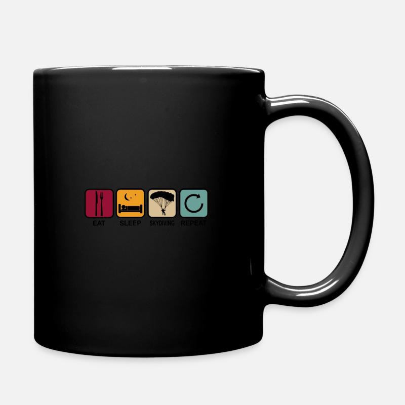 Parachutisme Skydiving Retro - eat sleep - Mug uni - noir