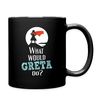 What would Greta do? - White Superhero Edition - Full Colour Mug - black - Right