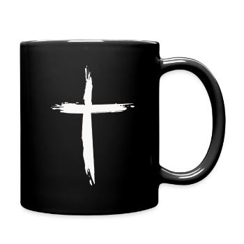Kreuz - Tasse einfarbig - Schwarz - Rechts