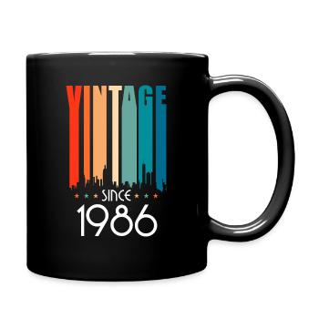 Vintage 1986 86 Birthday Retro Vintage Gift - Full Colour Mug - black - Right