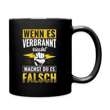 Strom Elektriker Elektrik - Tasse einfarbig - Schwarz - Rechts