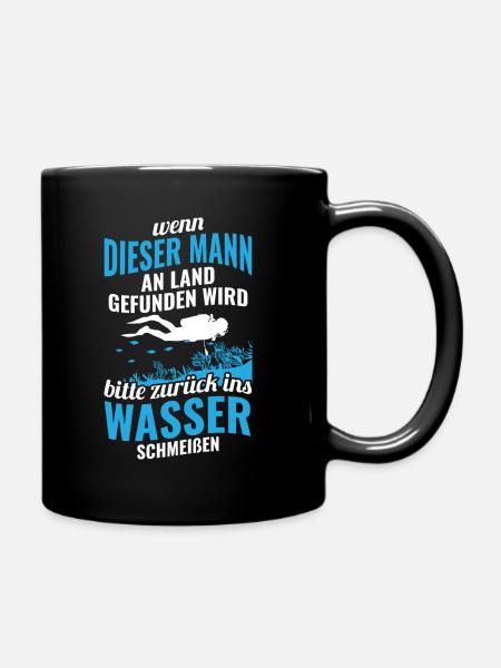 Taucher Meer Tauchen - Tasse einfarbig - Schwarz