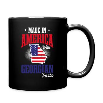 Georgia Peach America With Georgian Parts Flag - Full Colour Mug - black - Right