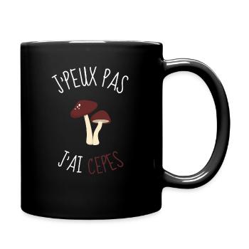 Ich kann nicht, ich habe Steinpilze - Tasse einfarbig - Schwarz - Rechts