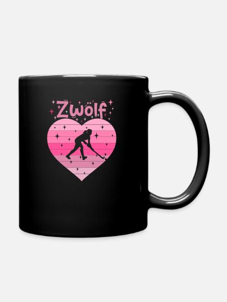 Hockeyspielerin 12. Geburtstag - Tasse einfarbig - Schwarz