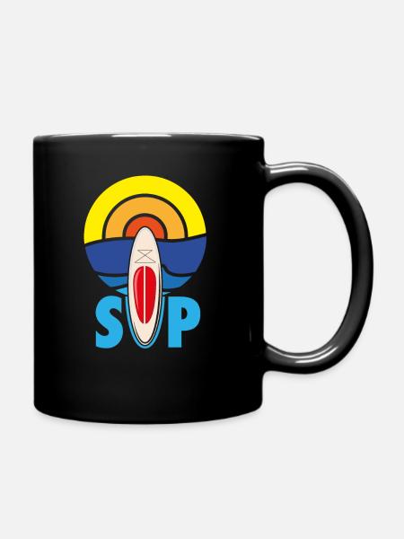 SUP Stand UP Paddle - Full Colour Mug - black