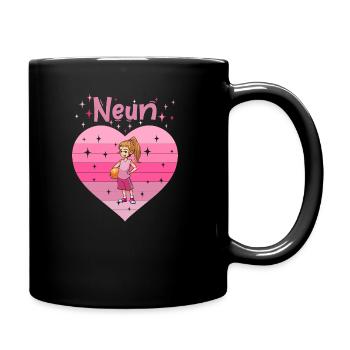 Herz Liebe Sport Basketball Mädchen 9. Geburtstag - Tasse einfarbig - Schwarz - Rechts