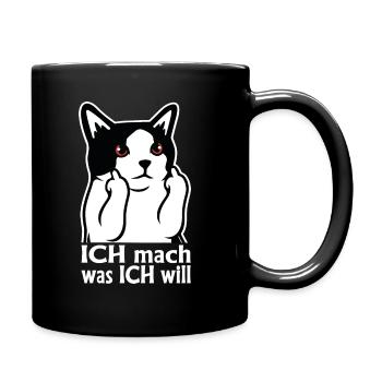 Ich mach was ich will Katze - Tasse einfarbig - Schwarz - Rechts