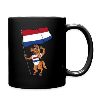 Holländer Fan Pferd - Tasse einfarbig - Schwarz - Rechts