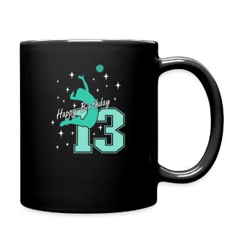 13. Geburtstag Volleyball Volleyballspielerin - Tasse einfarbig - Schwarz - Rechts