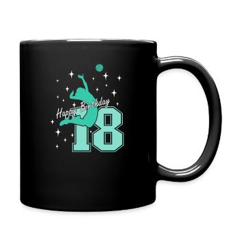 18. Geburtstag Volleyball Volleyballspielerin - Tasse einfarbig - Schwarz - Rechts