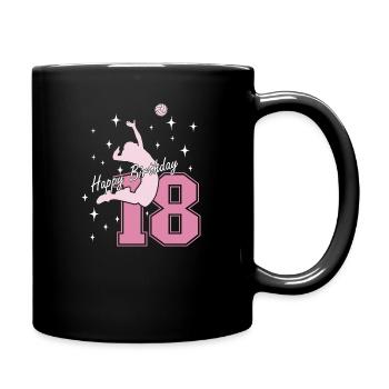 18. Geburtstag Volleyball Volleyballspielerin - Tasse einfarbig - Schwarz - Rechts