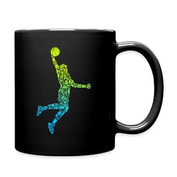 Basketballer Symbole Dunking Jungen Basketball - Tasse einfarbig - Schwarz - Rechts