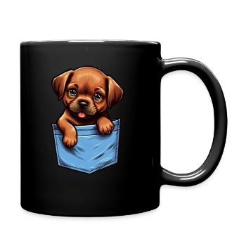 Pocket Puppy Charm - Tasse einfarbig - Schwarz - Rechts