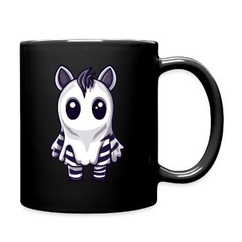 Zebra Halloween Comic Geist - Tasse einfarbig - Schwarz - Rechts