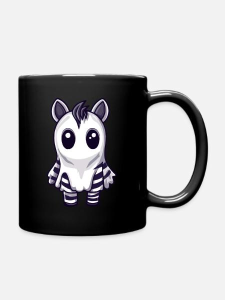 Zebra Halloween Comic Geist - Tasse einfarbig - Schwarz