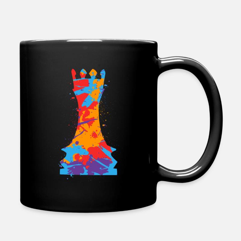 Schachfiguren Bunt Brettspiel Kinder Schach - Tasse einfarbig - Schwarz