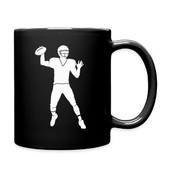Football américain silhouette joueur de football - Mug uni - noir - Droite