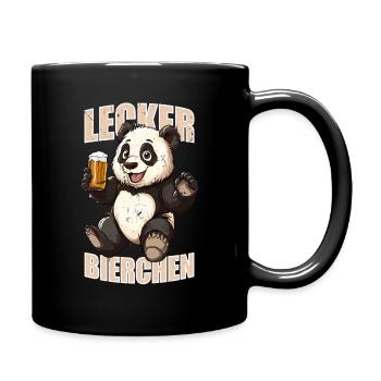 Lecker Bierchen X Panda Meme Bier lustiges - Tasse einfarbig - Schwarz - Rechts